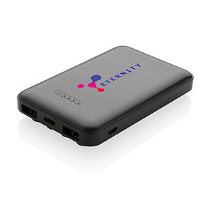 Kapesní bezdrátová powerbanka 5 000 mAh, černá - reklamní předměty
