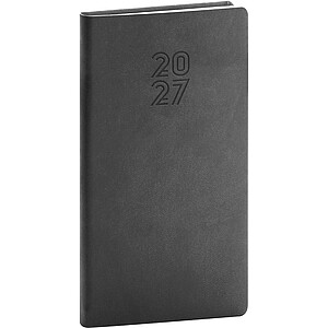 Kapesní diář Aprint 2027, černý, 9 x 15,5 cm - reklamní kalendáře