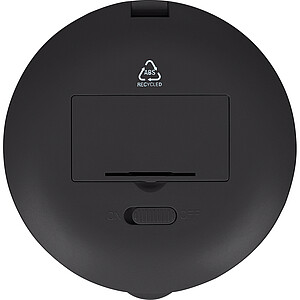 Kapesní zrcátko s LED z recyklovaného materiálu, černá