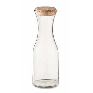 Karafa 1l z recyklovaného skla, s korkovým víčkem - sklenice s vlastním potiskem