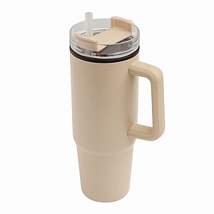 KEFALON Dvoustěnný XXL termohrnek, 900 ml, béžová - termohrnek s vlastním potiskem