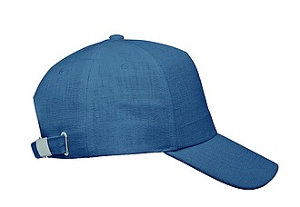 KENDIR Pětipanelová baseballová kšiltovka z konopné látky, modrá