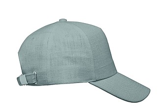 KENDIR Pětipanelová baseballová kšiltovka z konopné látky, šedá