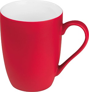 Keramický hrnek, 300ml, uvnitř bílý, z venku červený - reklamní hrnky