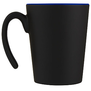 Keramický hrnek, 360ml, z venku černý, uvnitř modrý