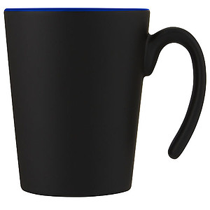 Keramický hrnek, 360ml, z venku černý, uvnitř modrý