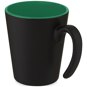 Keramický hrnek, 360ml, z venku černý, uvnitř zelený