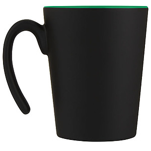 Keramický hrnek, 360ml, z venku černý, uvnitř zelený