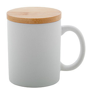 Keramický hrnek, 370ml, bambusové víčko - reklamní hrnky