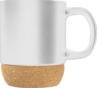 Keramický šálek s korkem,bílá