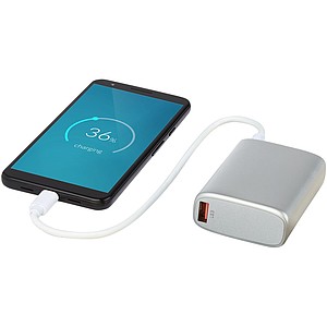 KIMBESA Powerbanka s kapacitou 9600mAh a 18W rychlonabíjením, stříbrná