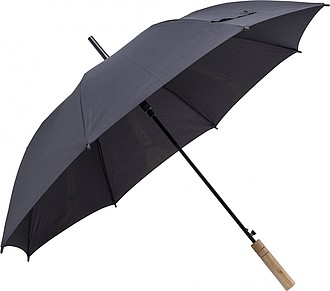 Klasický automatický deštník, pr. 104cm, rovná rukojeť, vyrobeno z RPET, černý