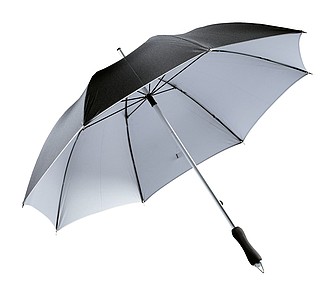 Klasický deštník, černá, stříbrná. Průměr 106 cm.