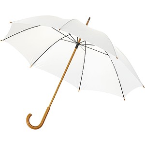 Klasický deštník s dřevěnou rukojetí, průměr 106cm, bílá