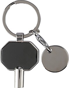 Klíčenka s mincí na nákup, černá