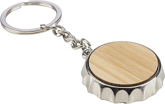 Klíčenka s otvírákem, hnědá