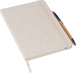 Konopný poznámkový blok A5, khaki