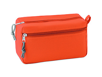 Kosmetická taška s dvojitým zipem, oranžová