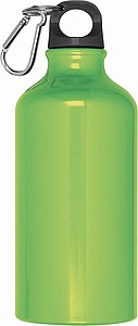 Kovová láhev na pití s karabinou na víčku, objem 500ml, světle zelená