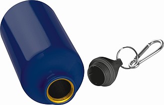 Kovová láhev na pití s karabinou na víčku, objem 500ml, tmavě modrá