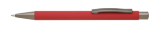 Kovová propiska s pogumovaným povrchem, červená