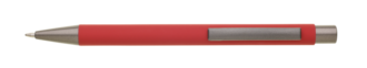 Kovová propiska s pogumovaným povrchem, červená