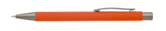 Kovová propiska s pogumovaným povrchem, oranžová