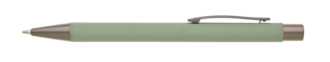 Kovová propiska s pogumovaným povrchem, světle zelená