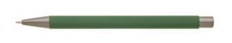 Kovová propiska s pogumovaným povrchem, tmavě zelená