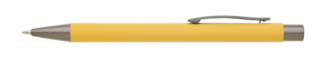 Kovová propiska s pogumovaným povrchem, žlutá