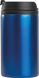 Kovový cestovní termohrnek s víčkem, uvnitř plastový, objem 250ml, modrý - reklamní předměty