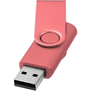 Kovový USB Rotate, 4 GB, světle růžová, cena na vyžádání - reklamní předměty