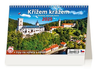 Křížem krážem Českou republikou 2025, stolní kalendář - reklamní kalendáře