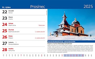 Křížem krážem Českou republikou 2025, stolní kalendář