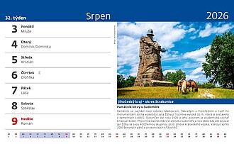 Křížem krážem Českou republikou 2027, stolní kalendář