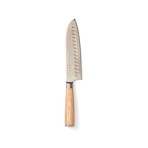 Kuchařský santoku nůž s dřevěnou rukojetí