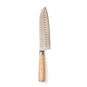 Kuchařský santoku nůž s dřevěnou rukojetí