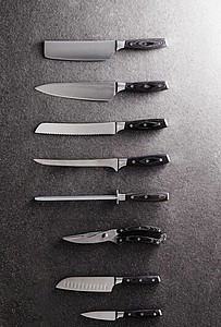 Kuchařský Santoku nůž, stříbrná