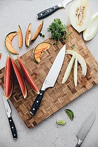 Kuchařský Santoku nůž, stříbrná