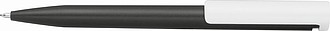 Kuličkové pero s modrou náplní a bílým klipem, černé