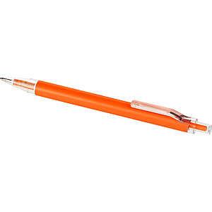 Kuličkové pero z recyklovaného materiálu s tlačítkovým mechanismem, oranžová