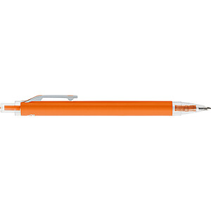 Kuličkové pero z recyklovaného materiálu s tlačítkovým mechanismem, oranžová