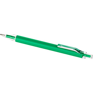 Kuličkové pero z recyklovaného materiálu s tlačítkovým mechanismem, tmavě zelená