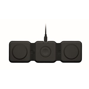 KYNTORA Skládací plastová nabíječka 3v1, 3 nabíjecí plochy, černá