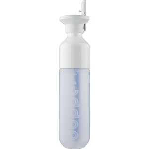 Láhev DOPPER, 450 ml s víčkem a brčkem, bílá - ekologické reklamní předměty