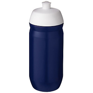 Láhev na pití 500ml, tělo je modré z pružného plastu, víčko je bílé