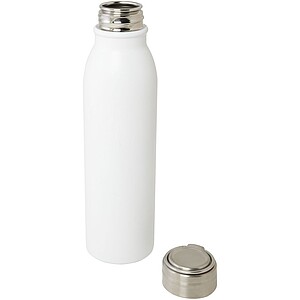 Láhev na pití, 700ml, z nerezové oceli s poutkem, bílá