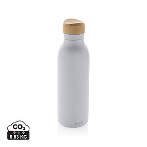 Láhev na pití z recyklované oceli, 600ml, bílá - ekologické reklamní předměty