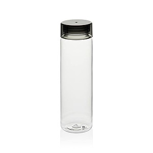 Láhev na pití z RPET, 600ml, transparentní se šedým víčkem - reklamní předměty