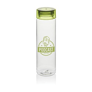 Láhev na pití z RPET, 600ml, transparentní se zeleným víčkem